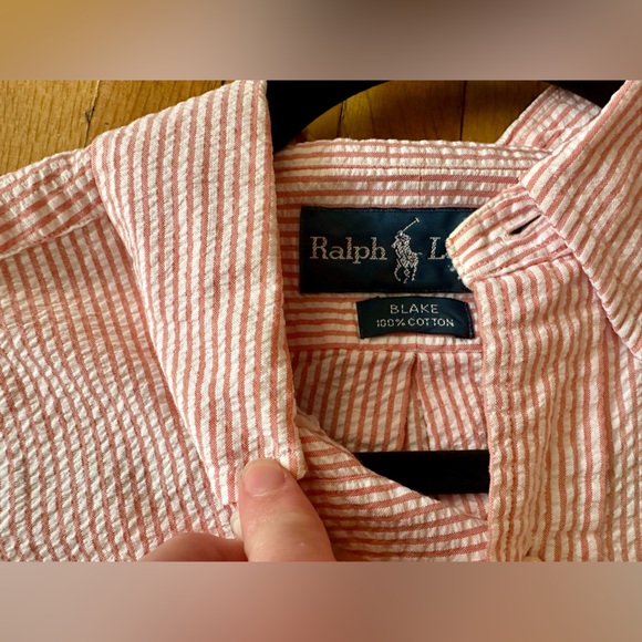 Ralph lauren 100% cotton short sleeve seersucker button down - Picture 4 of 5